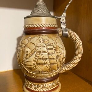 Avon Ceramarte Ceramic Stein with Handcrafted Design Brazil